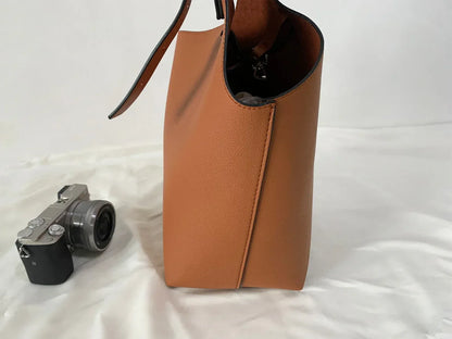 Genuine Leather Bucket Bag For Women Soft Leather Bucket Purse