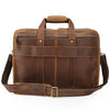 Mens leather briefcase 17 inch laptop bag