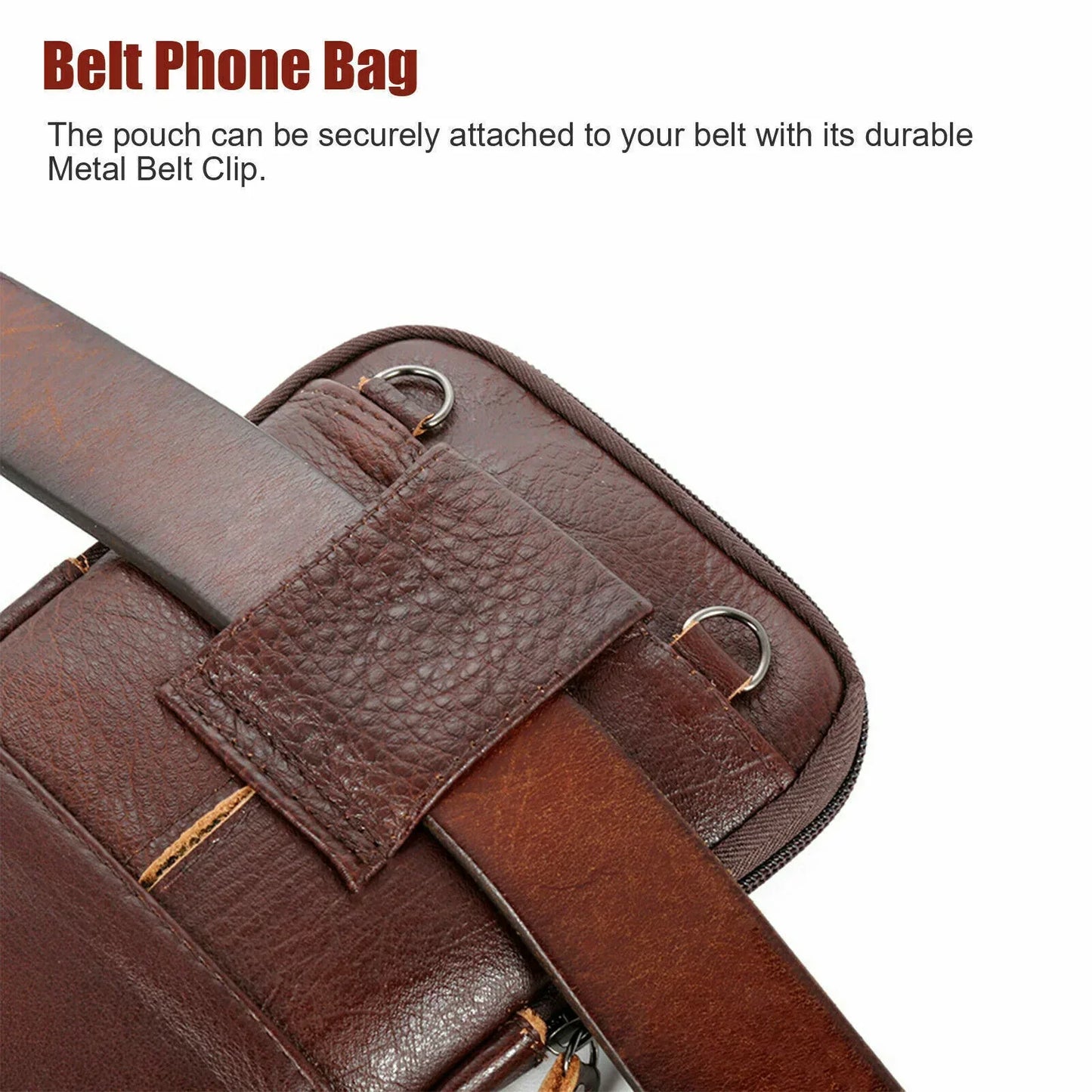 Leather phone pouch waist bag