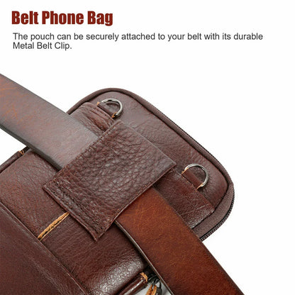 Leather phone pouch waist bag