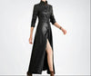 Leather Coat Womens Long Black Trench Coat Full Length