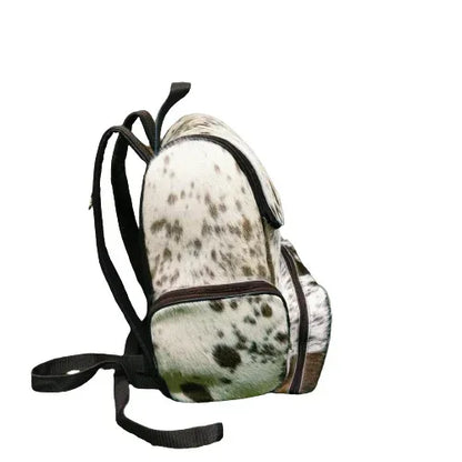 cowhide backpack natural speckled leather backpack purse