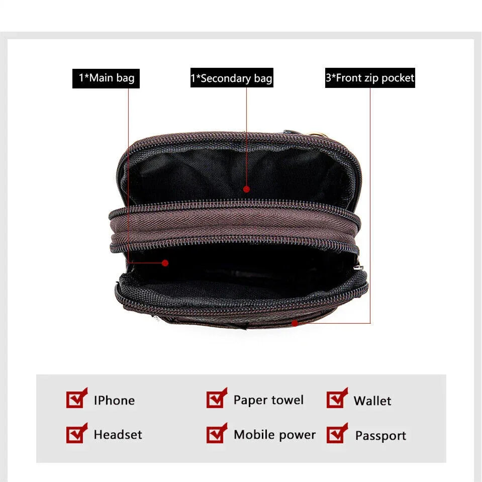 genuine cowhide leather phone holster crossbody bag