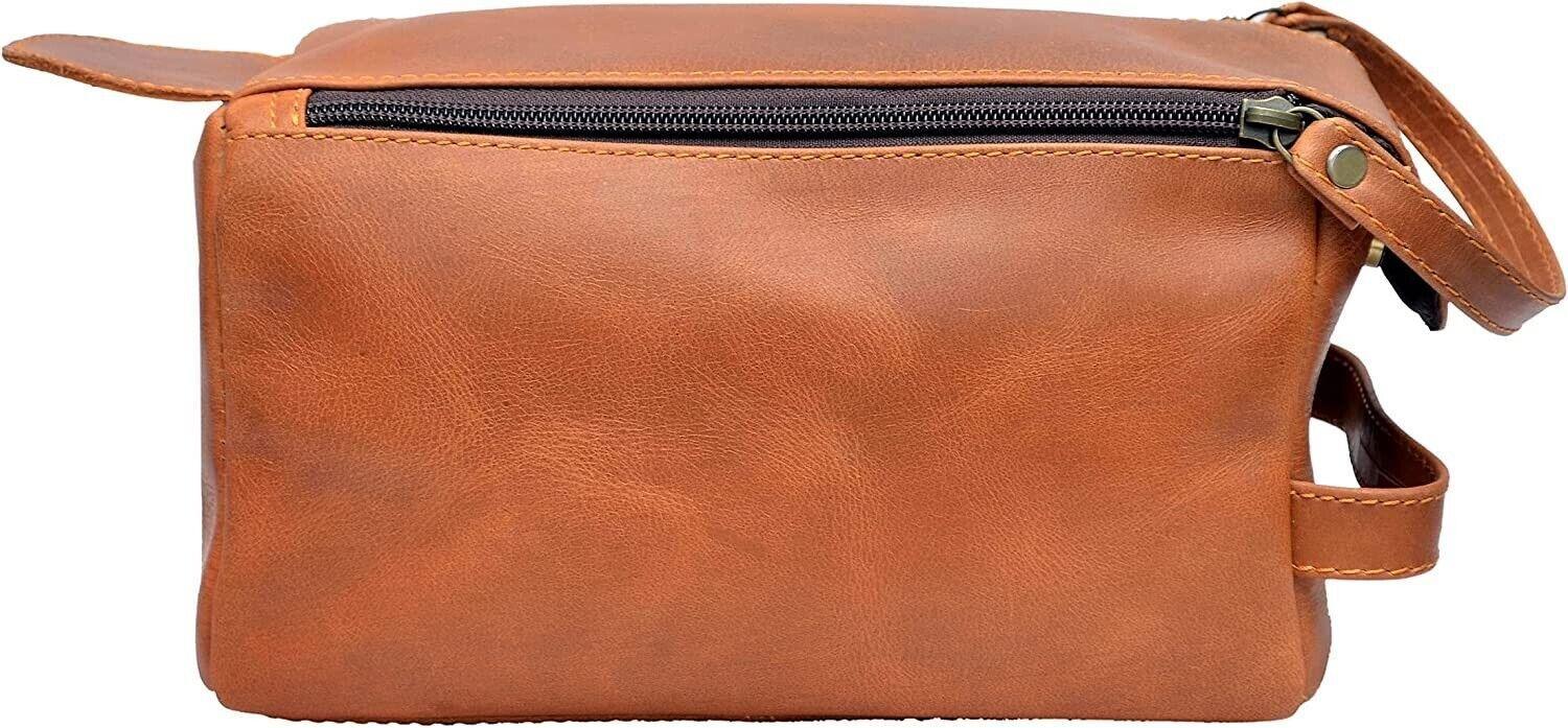 Genuine leather travel organizer men dopp kit