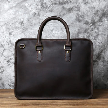 Handmade leather messenger bag for men
