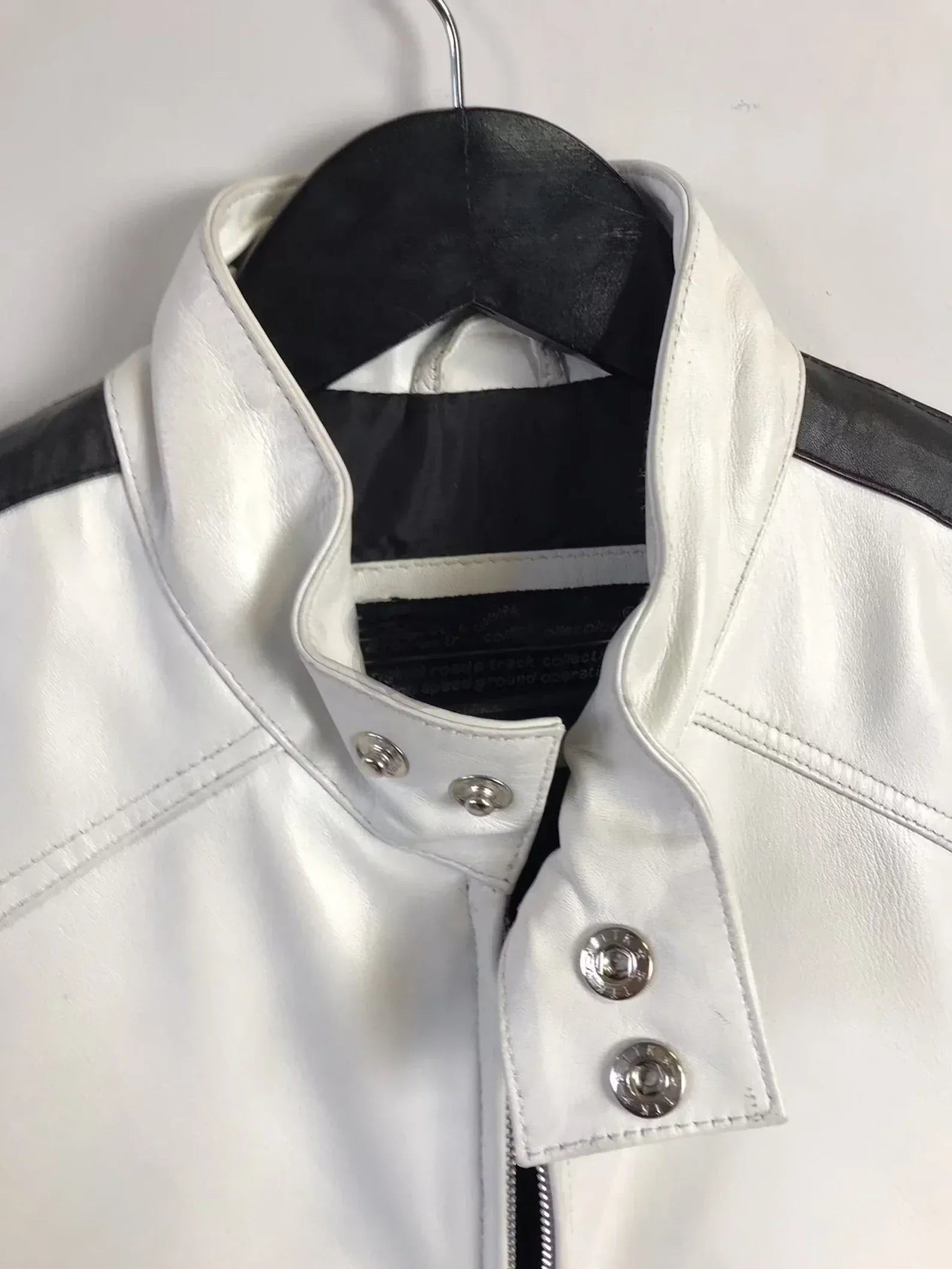 Men's Leather Retro Jacket with Black Panel