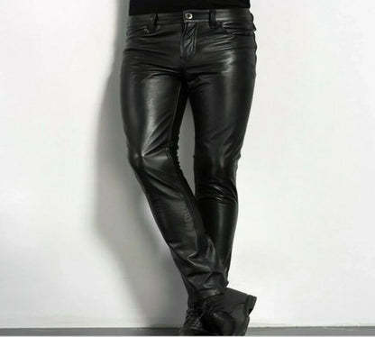 Men Leather Pant Trousers for Biker