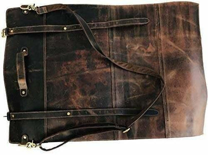 Genuine Leather Kitchen Knife Roll Bag for Chefs Storage Bag