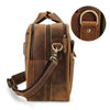 Mens leather briefcase 17 inch laptop bag