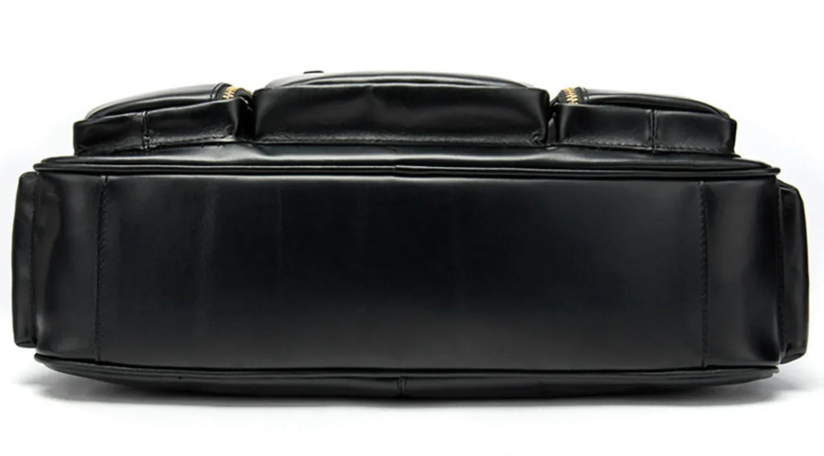 Leather Laptop Messenger Bag for Men with Business Travel Storage