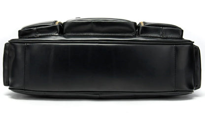 Leather Laptop Messenger Bag for Men with Business Travel Storage