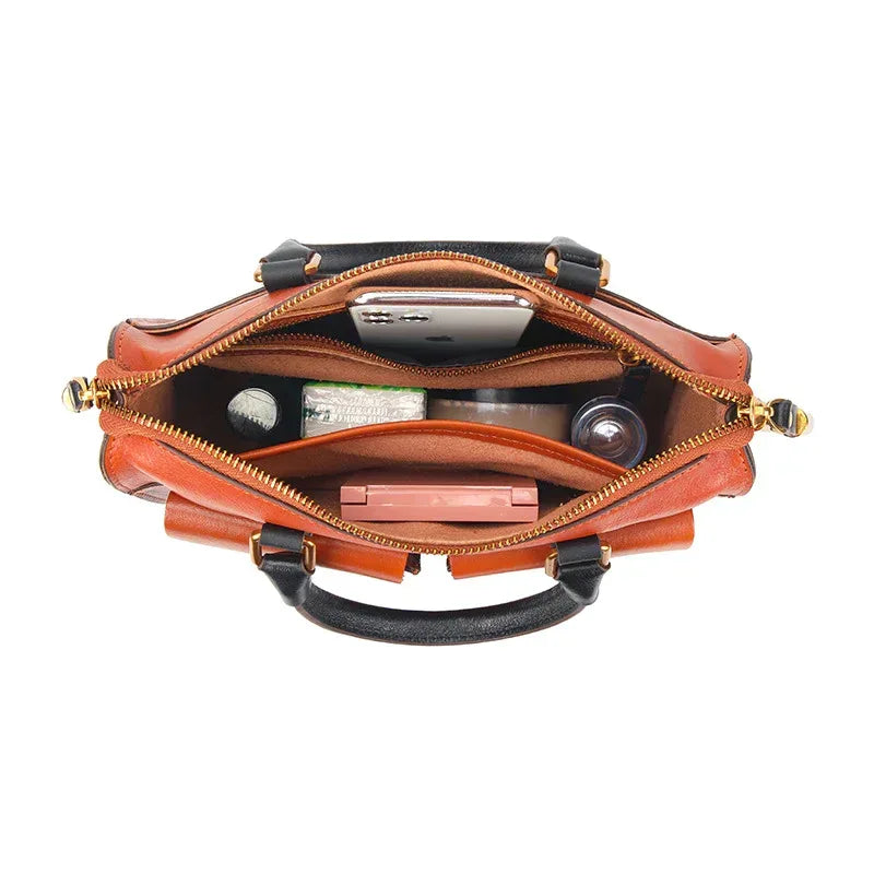 Real Leather Messenger Bag Briefcase for Laptop Carry