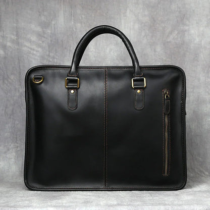 Handmade leather messenger bag for men