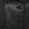 Women Black Leather Genuine Long Coat