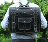 Leather Messenger Backpack Convertible Cowhide Laptop Bag