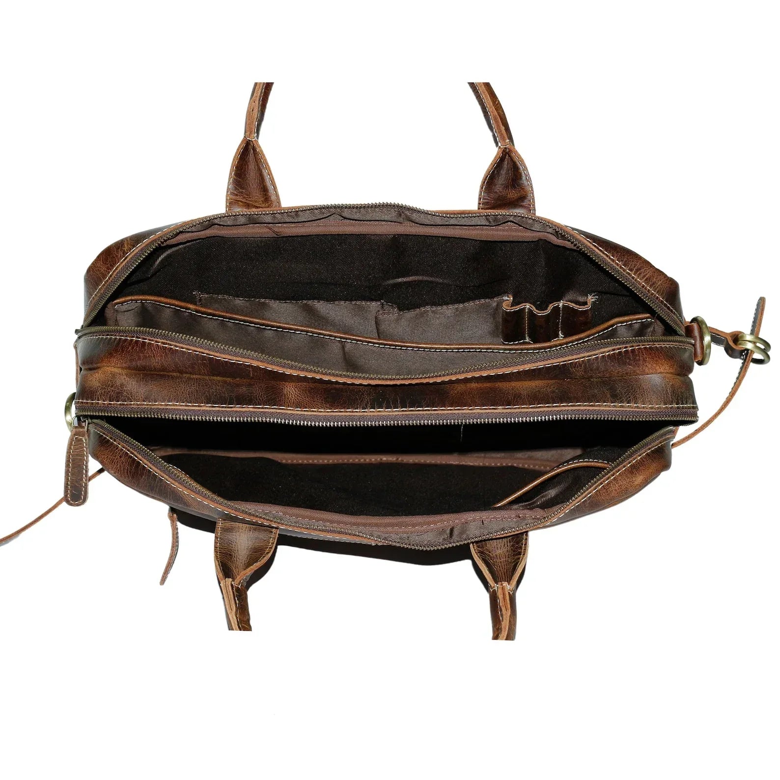 Mens Leather Messenger Bag Laptop Briefcase Travel Work Bag