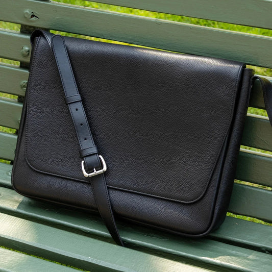 Leather Messenger Bag For Men Adjustable Strap Laptop Work Bag