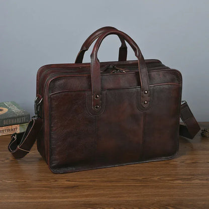 Full Grain Leather Messenger Bag for Men 1