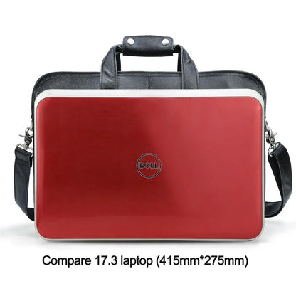Mens leather briefcase 17 inch laptop bag