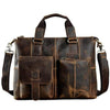 Leather Messenger Bag For Men Brown Laptop Work Crossbody Bag
