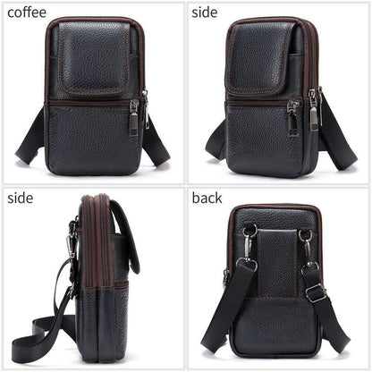 genuine cowhide leather phone holster crossbody bag