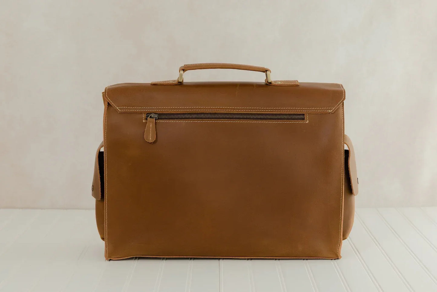 Leather Briefcase Bag Brown Laptop Work Messenger Office Bag