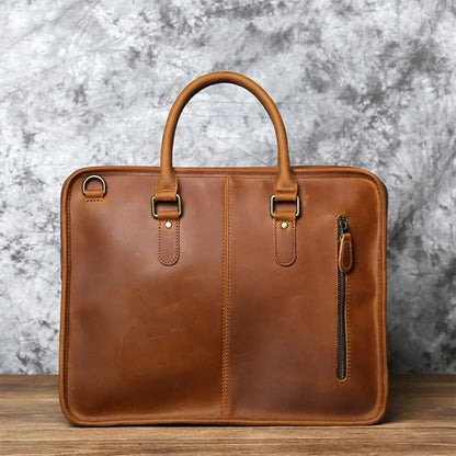 Handmade leather messenger bag for men