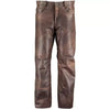 leather pants men brown biker distressed slim fit motorcycle style