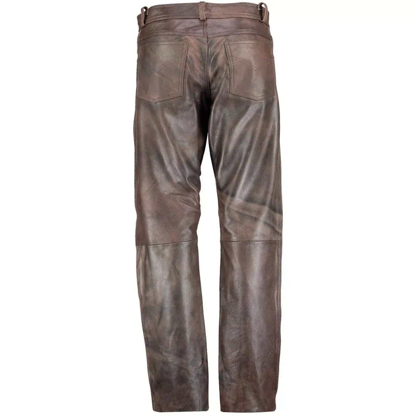 leather pants men brown biker distressed slim fit motorcycle style