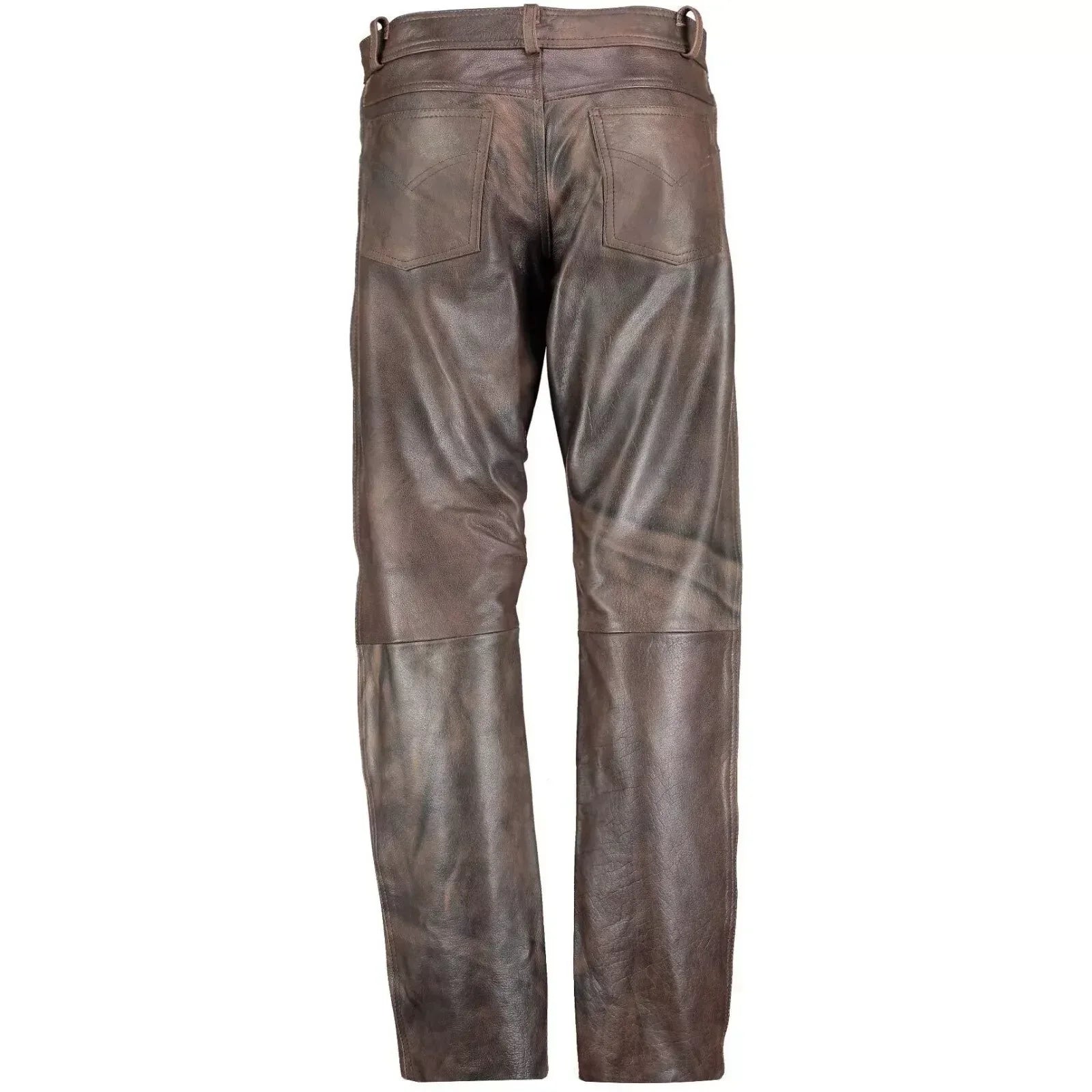 leather pants men brown biker distressed slim fit motorcycle style