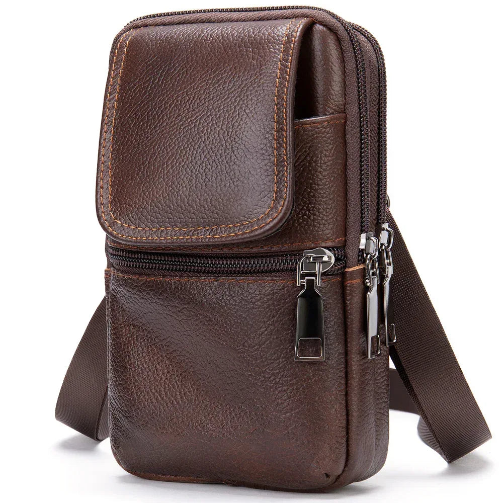 genuine cowhide leather phone holster crossbody bag Style 2