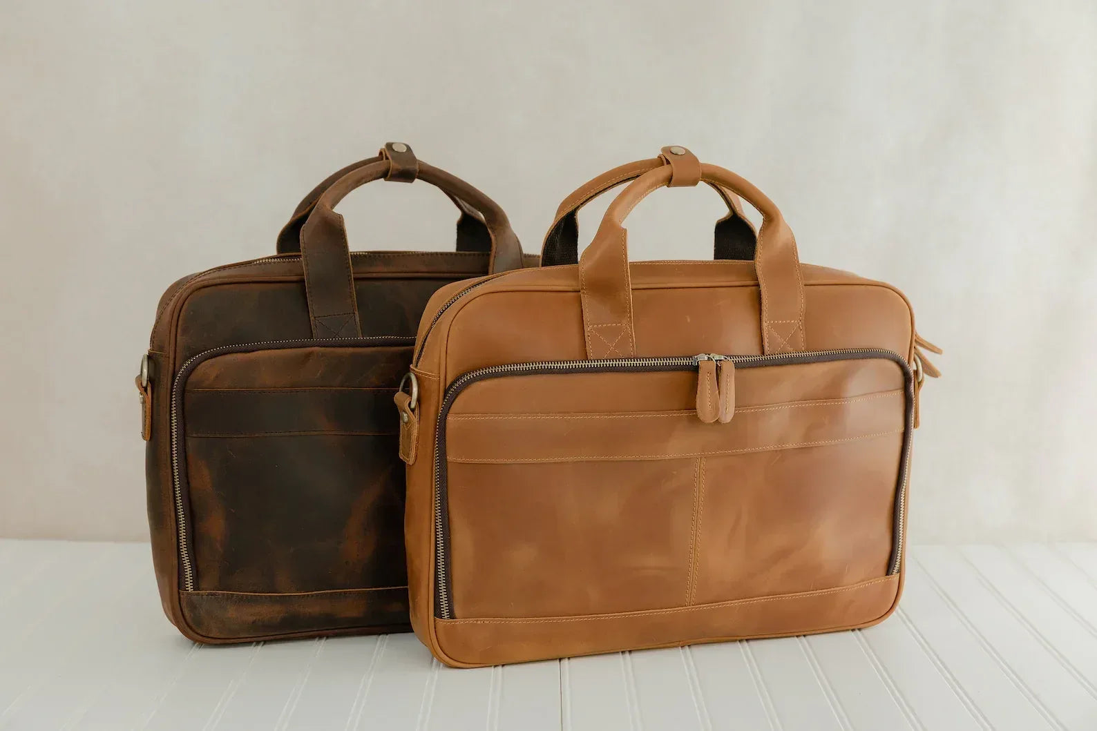 Genuine Leather Satchel Bag For Men Laptop Work Messenger Bag