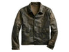 Button front leather jacket men shirt style fit