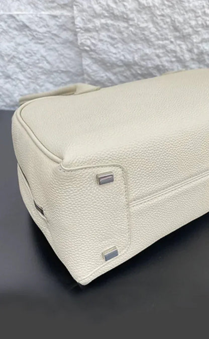 Women's Cowhide Leather Shoulder Bag with Zip Top