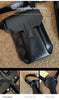Men's dual pouch shoulder holster bag pu leather harness