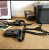 Men's dual pouch shoulder holster bag pu leather harness
