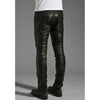 Men’s real leather skinny fit biker pants Motorcycle