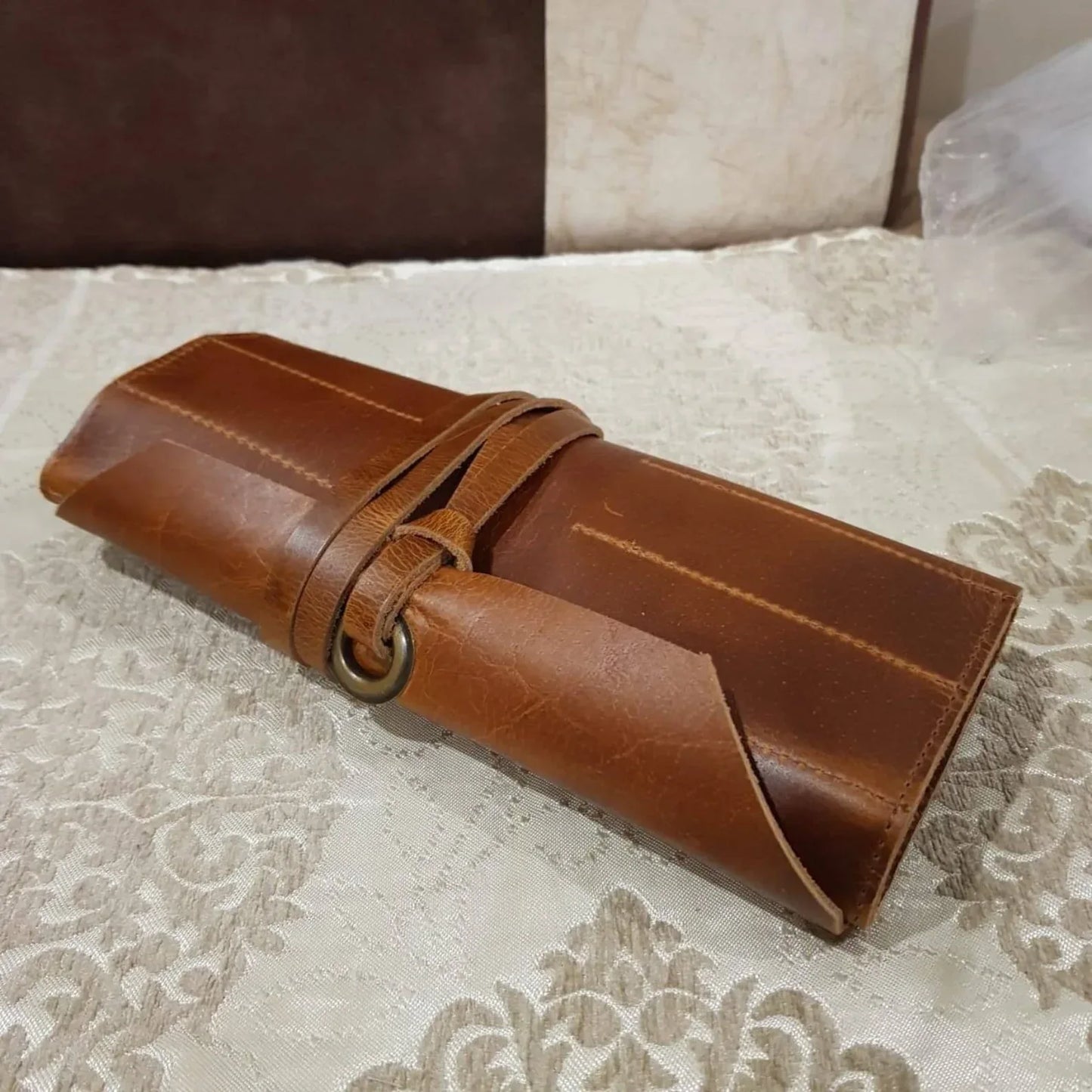 Leather Roll tool Storage bag