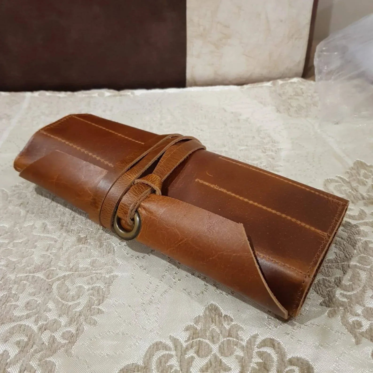Leather Roll tool Storage bag