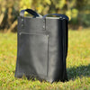 Leather Tote Bag Large Carry On Black