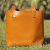 Leather Tote Bag Large Carry On Cognac