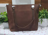 Leather Tote Bag with Zipper for Women Daily Carry