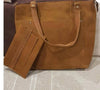 Leather Tote Bag with Zipper for Women Daily Carry