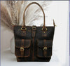 Leather Tote With Compartments For Women Large Organizer Bag