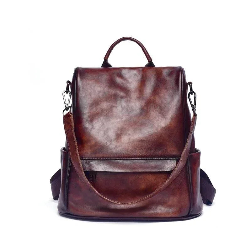 Real Leather Travelling Backpack Coffee