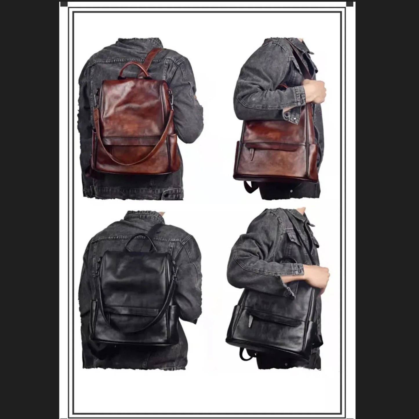 Real Leather Travelling Backpack