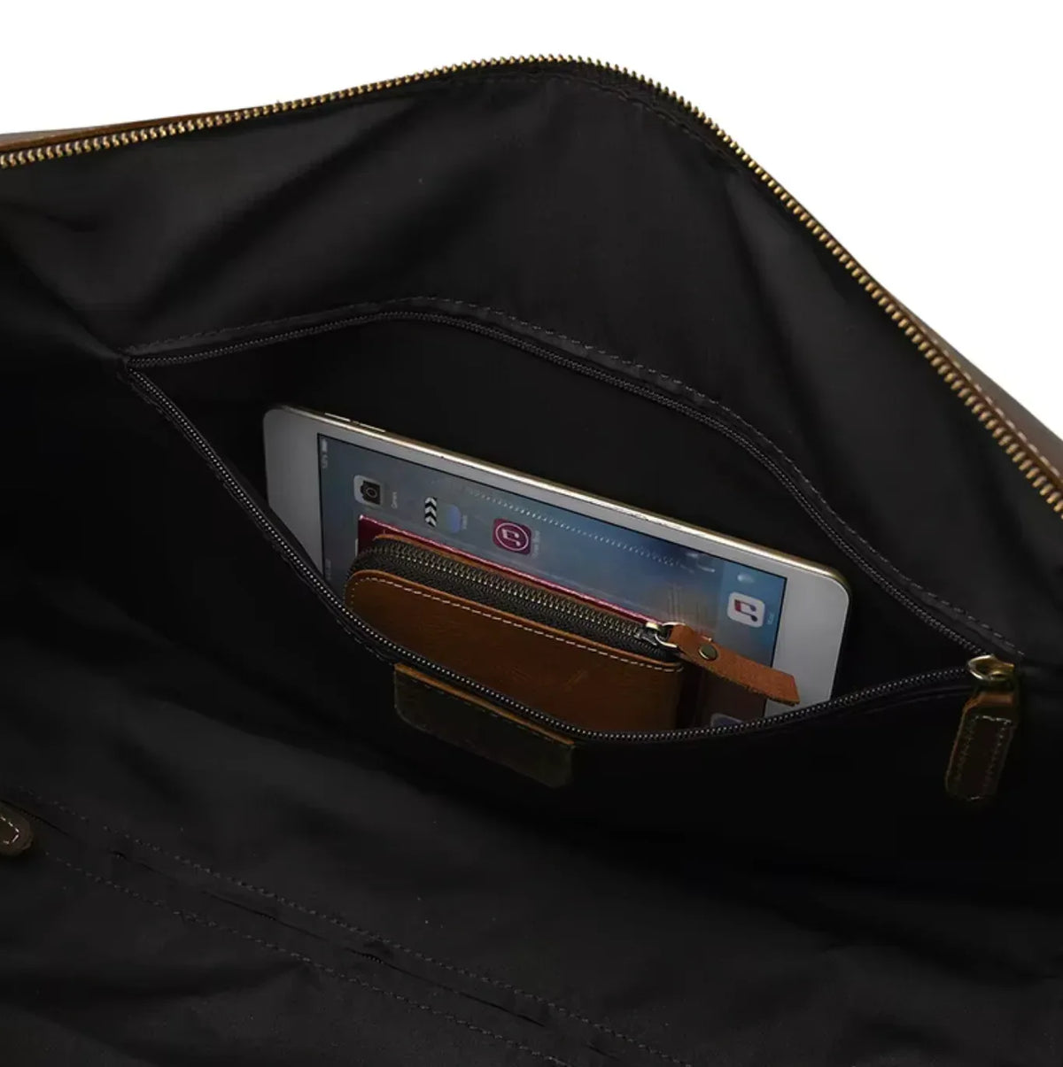 Leather Duffle Bag With Wheels Dark Brown Rolling Travel Bag
