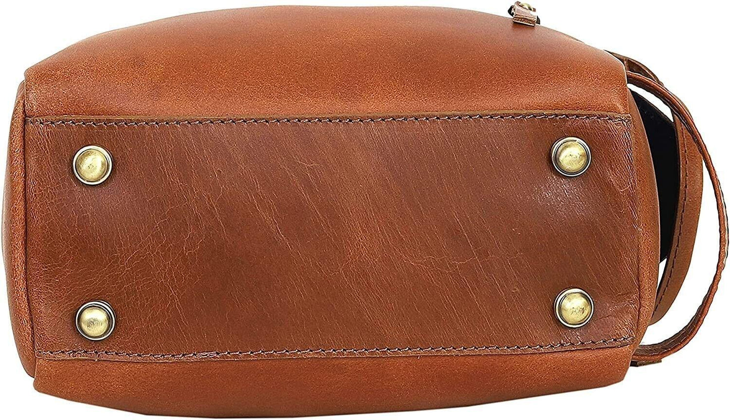 Genuine leather travel organizer men dopp kit