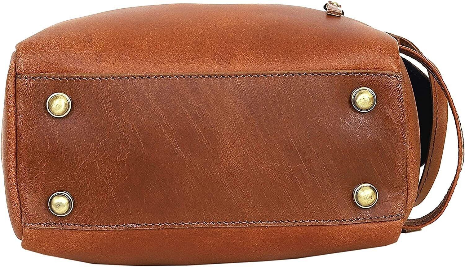 Genuine leather travel organizer men dopp kit