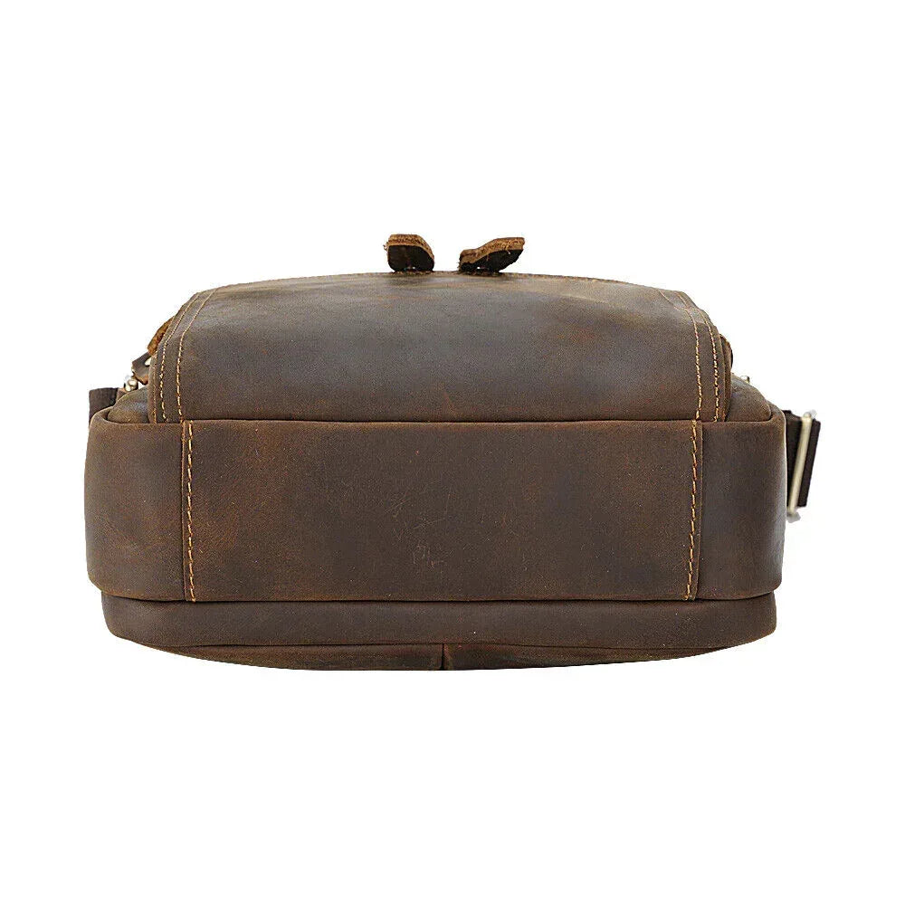 Mens Genuine leather messenger bag crossbody